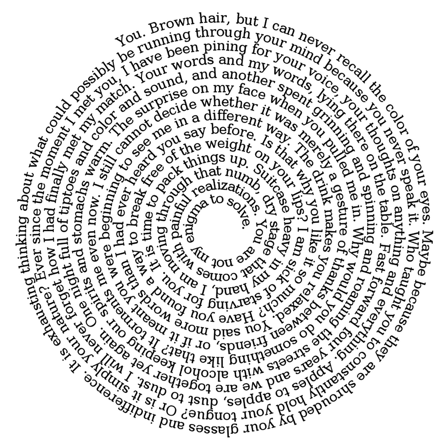 Words in a circle